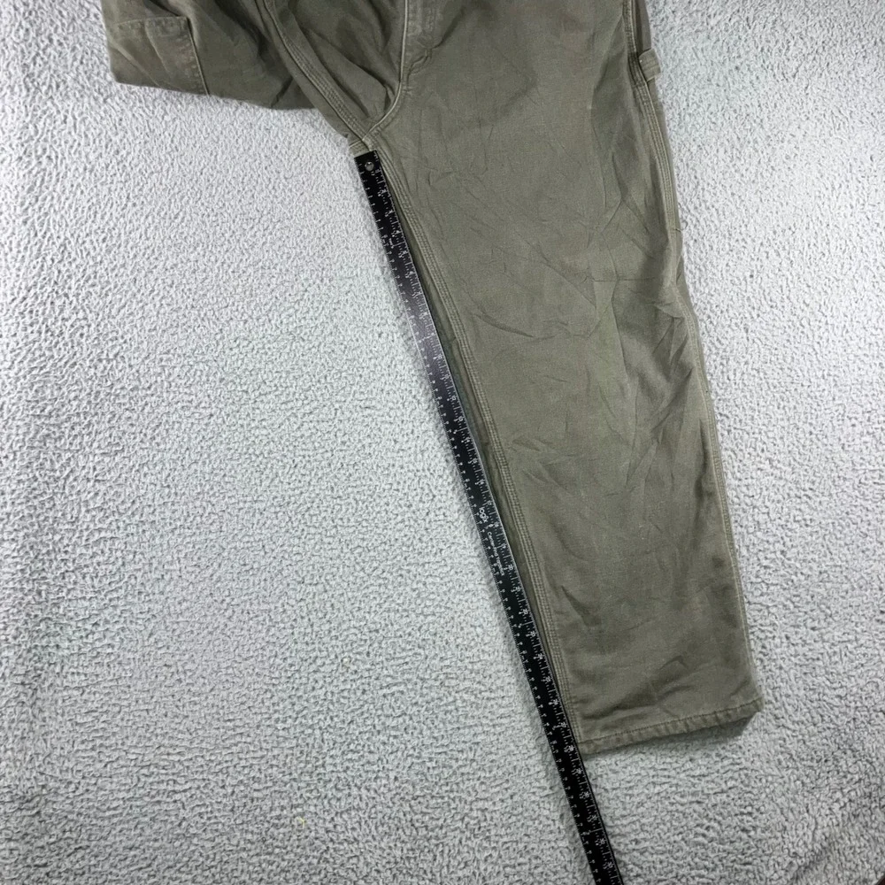 Carhartt B111 MOS Dungaree Men‎ 38x30 Flannel Lined Green Duck Canvas Fit 36x29